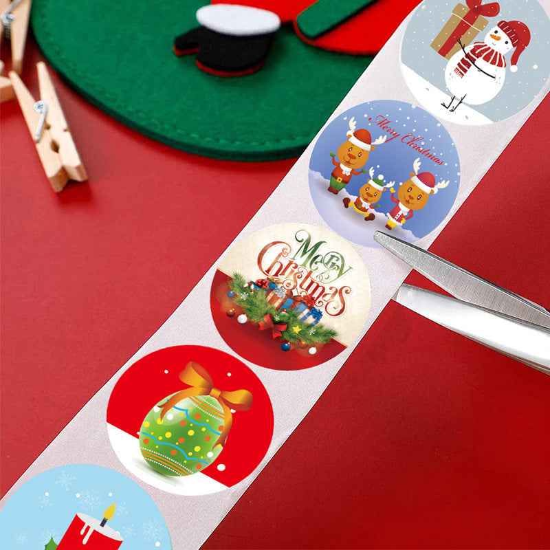 500Pcs 1.5 Inch Merry Christmas Stickers Adhesive Labels
