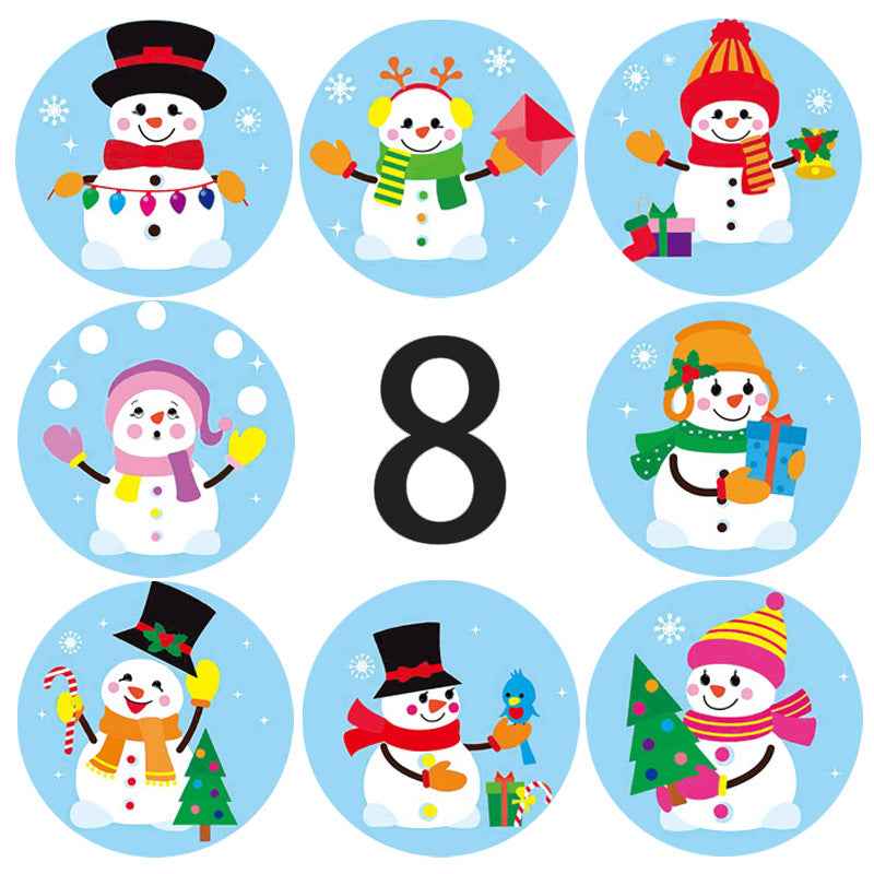 500 Pieces Cute Snowman Winter Stickers,1.5 inch