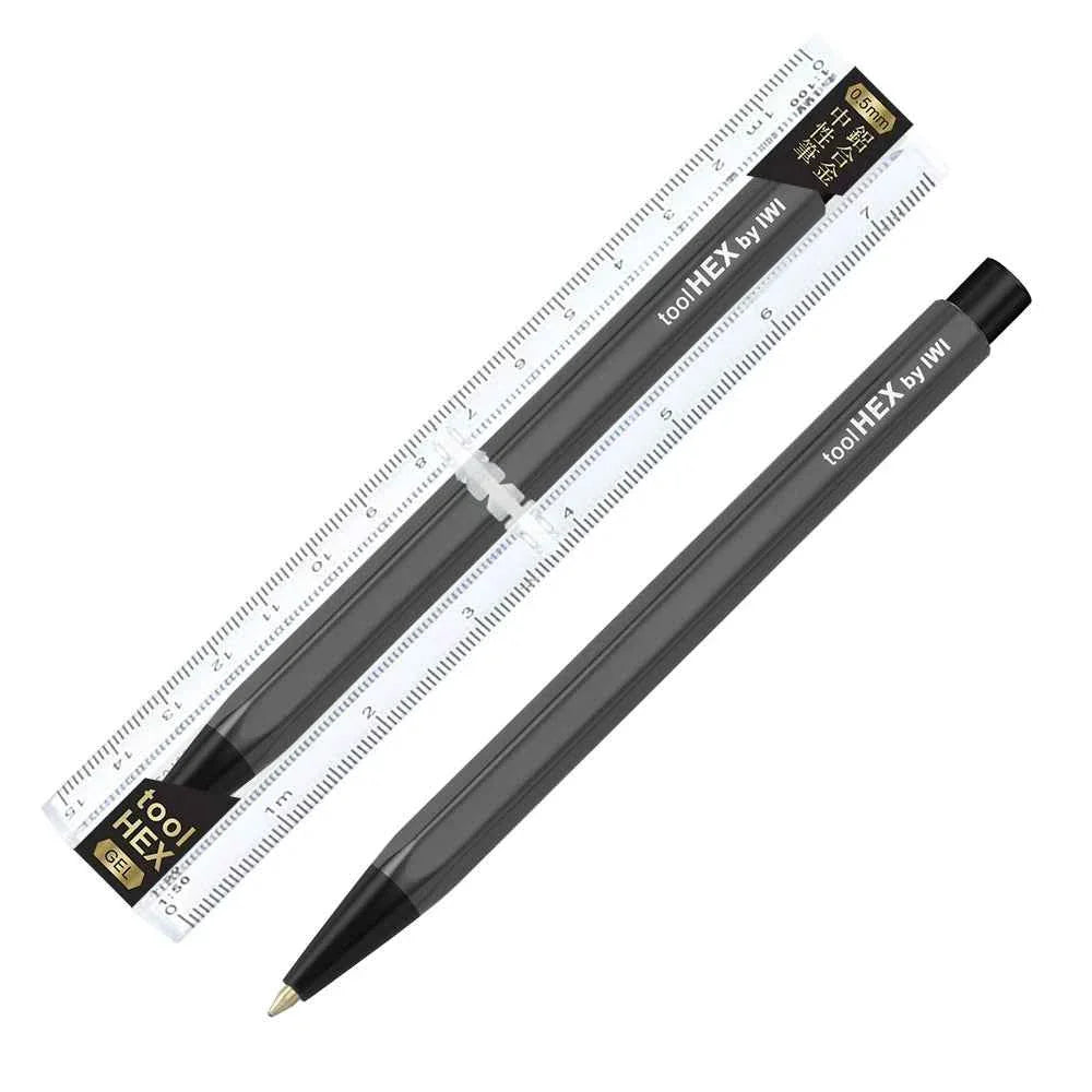 IWI toolHEX Aluminum Click Pen – 0.5mm Hexagonal Barrel with Scales Dark Grey