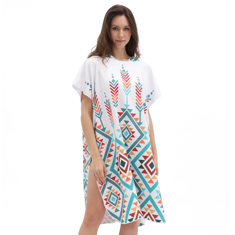 Women's Quick-Dry Wearable Beach Towel Poncho – 80 x 135cm