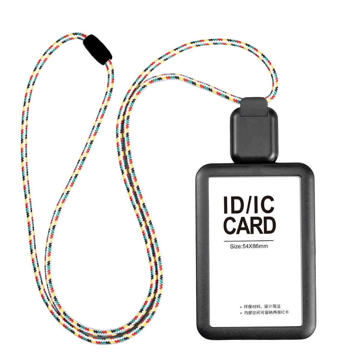 White Badge Holder with Long Retractable Lanyard – 2 Pack | Horizontal & Vertical | Fits 86×54mm Cards Black B