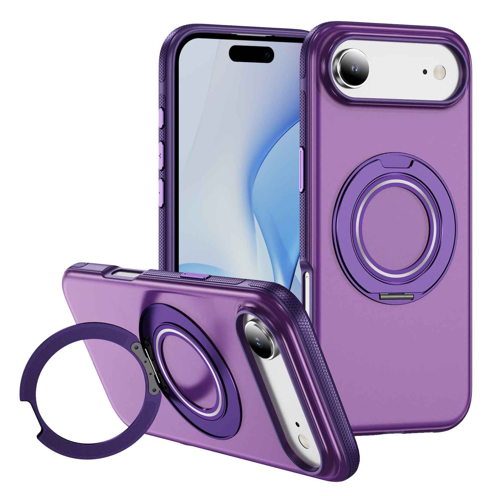 iPhone 17 Rotating Stand Phone Case Purple