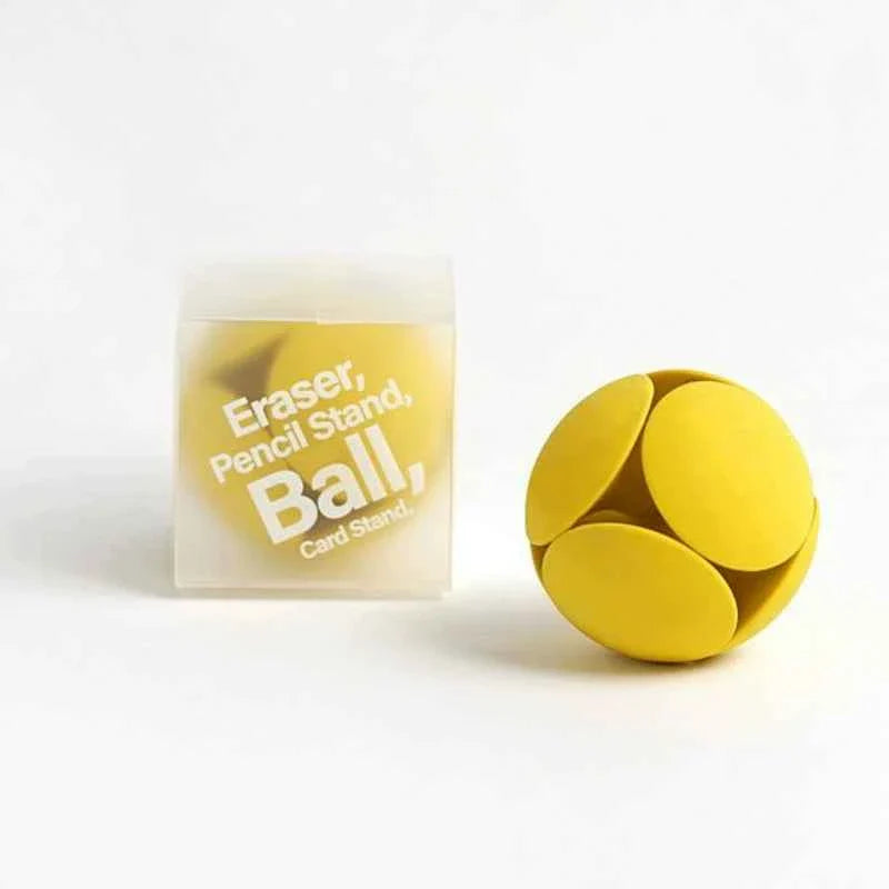 HMM Eraser Ball Pencil StandCard Holder Yellow