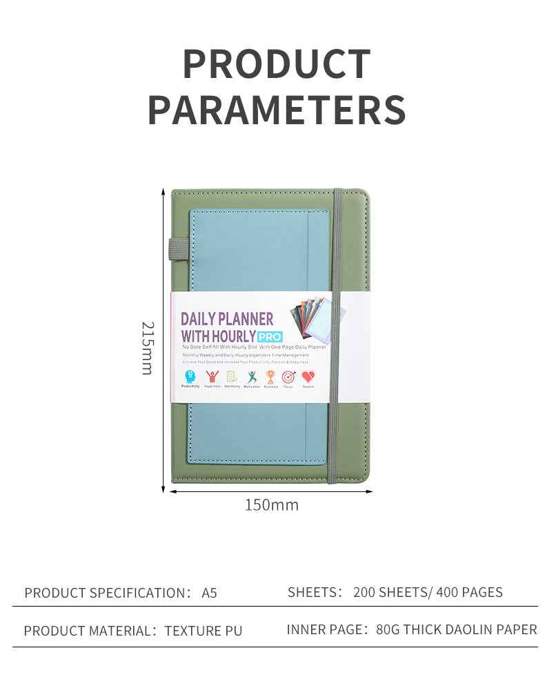 Daily Planner with Hourly PRO Schedule & to-do List – A5
