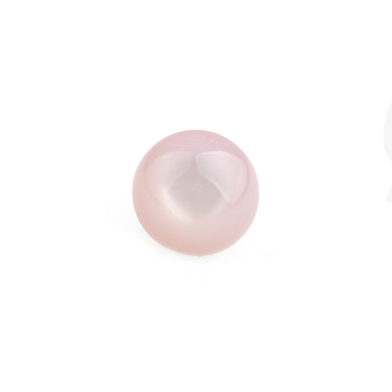 11.5mm iridescent ripple mushroom resin button, soft pink translucent dome