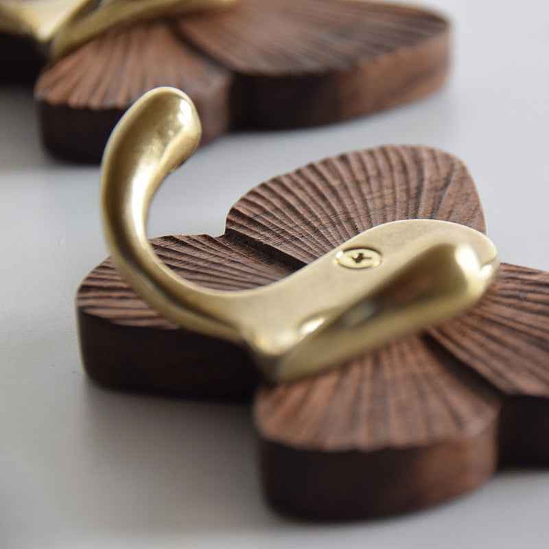 Butterfly-Shaped Wood Wall Hook Adhesive