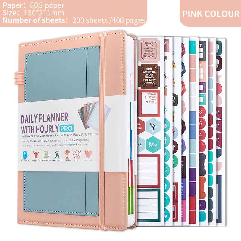 Daily Planner with Hourly PRO Schedule & to-do List – A5 Pink