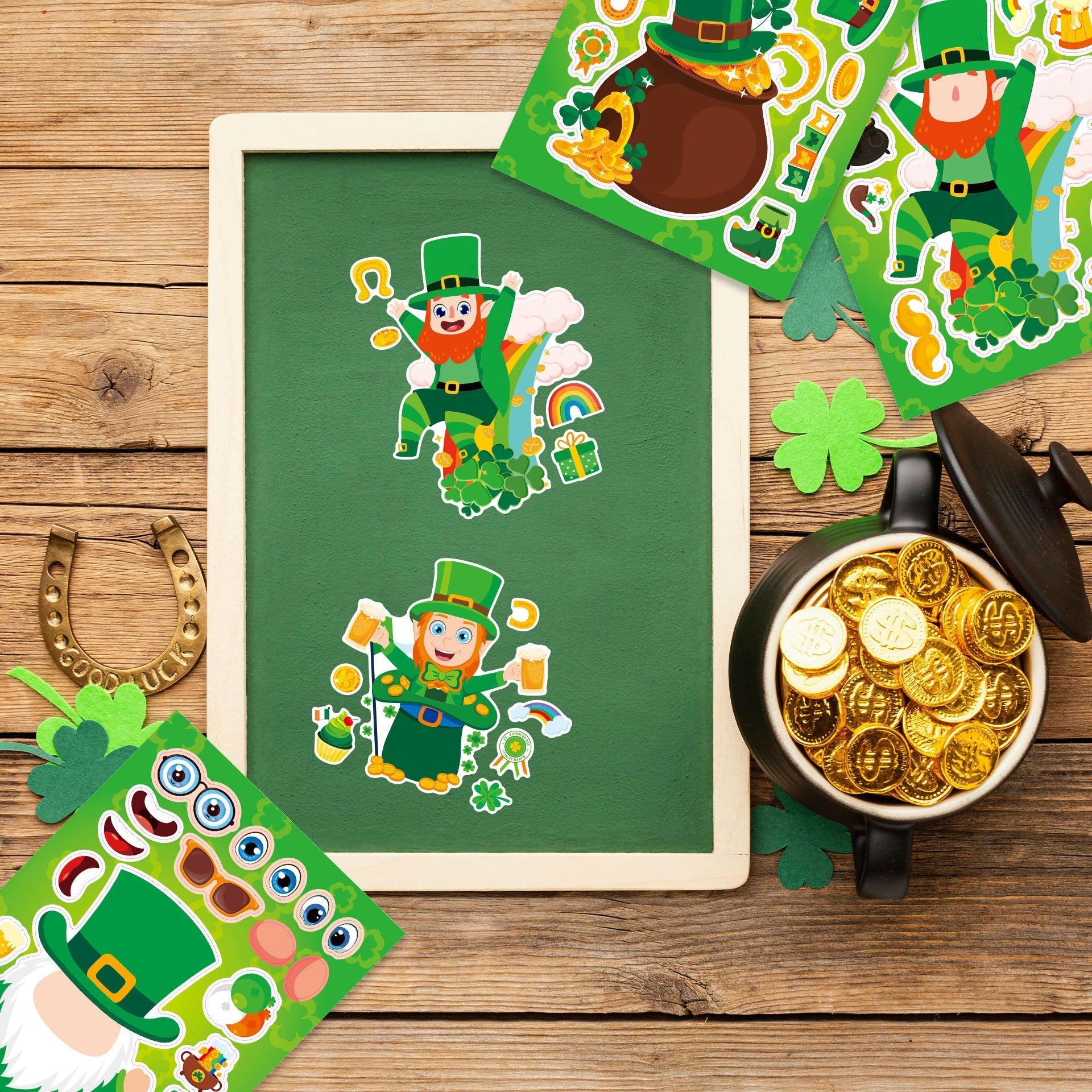 Make a Face St. Patrick's Day Stickers for Kids 32 Sheets