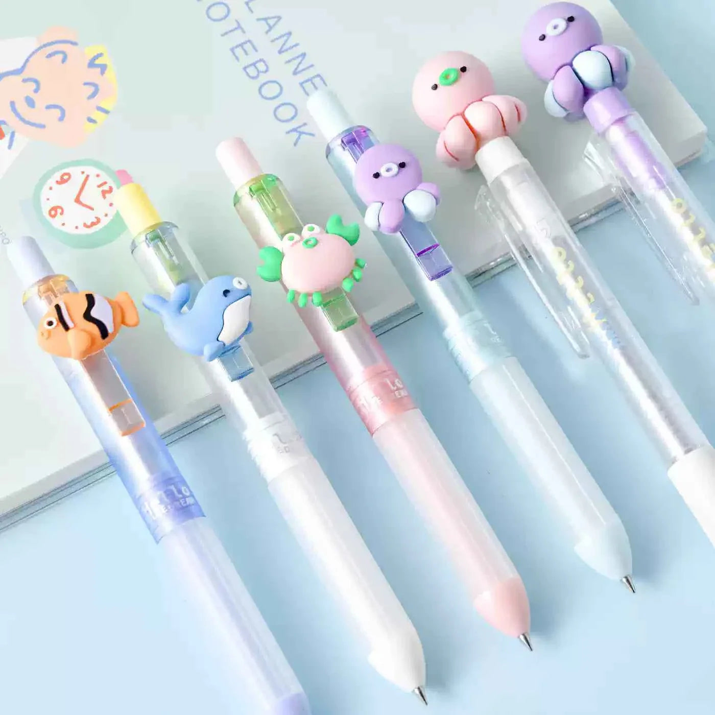 M&G Ocean Animals Click Gel Pens – 0.5mm Black Ink, 4-Piece