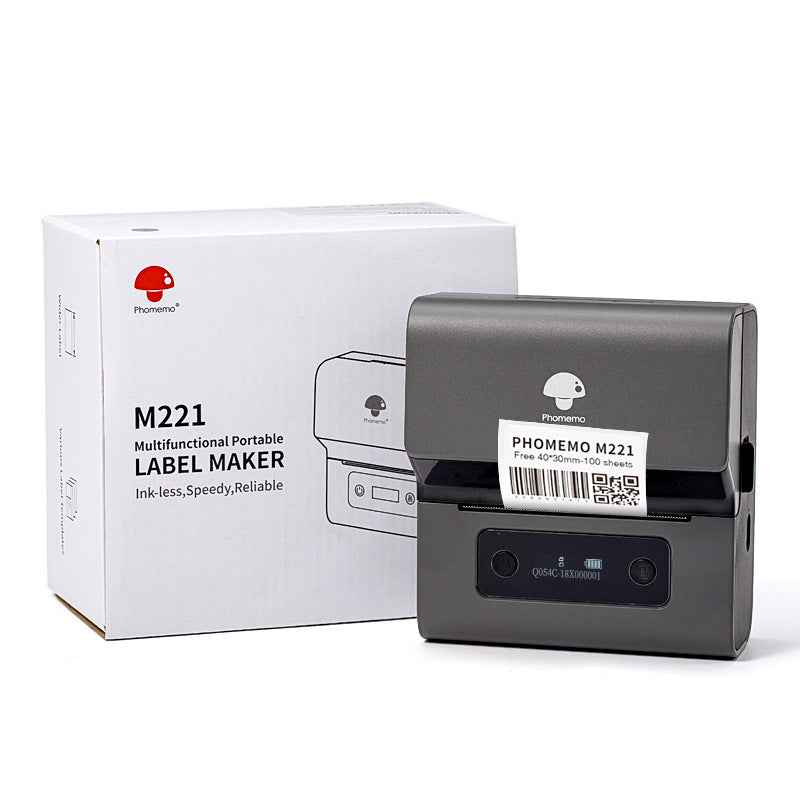 Phomemo M221 Label Makers- 3 Inch Barcode Label Thermal Printer Black