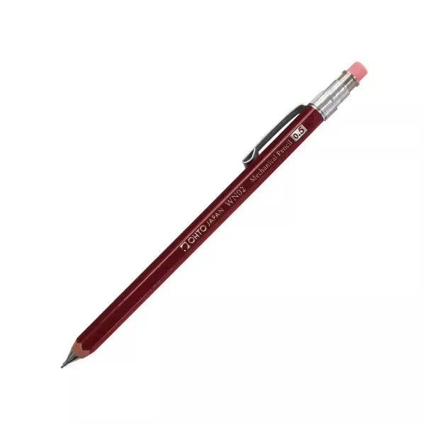 OHTO WN02 Wooden Pencil-Shaped Mechanical Pencil 0.5MM Red