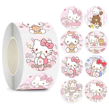 1000pcs Cute Hello Kitty Stickers,1 Inch Pink