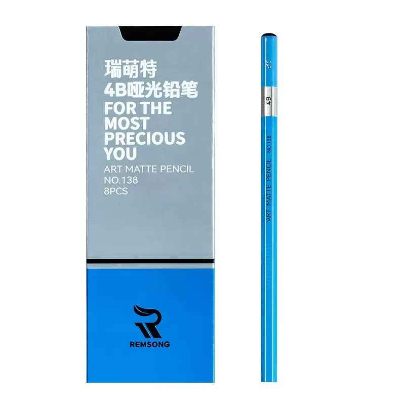 REMSONG ART Matte Pencil Set HB-20B Sketching and Drawing 8 Pack 4B