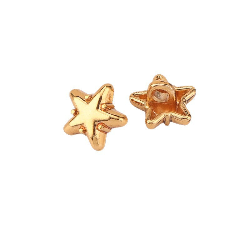 Star metal shank shirt buttons, gold-tone finish (2 shown)