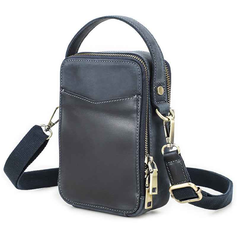 Contacts Family Leather Phone Pouch – Vintage Crossbody Bag Light Brown