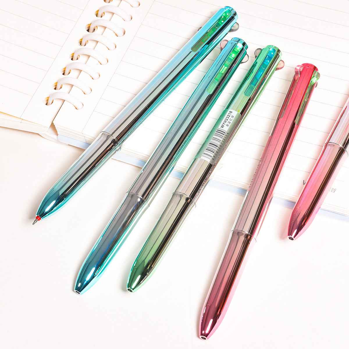 4in1 Multi-Function Click Pen – Black/Blue/Red/Green 0.5mm 6-Pack