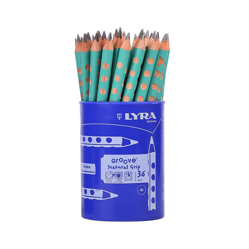 LYRA Groove Graphite Triangular B Pencils,36 Pieces Green