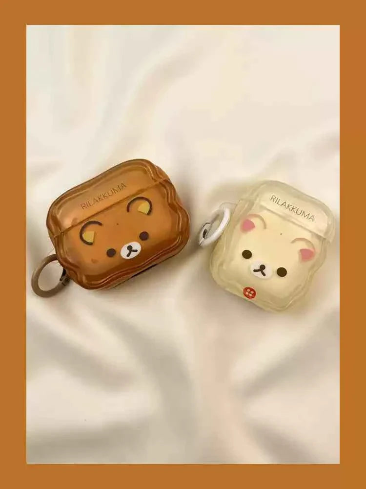 Cartoon Brown & Beige Rilakkuma AirPods Case