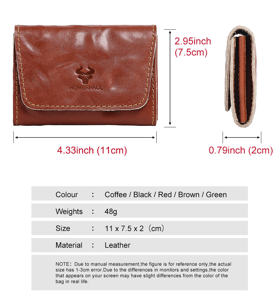 Handcrafted Tanned Leather Credit Card Wallet