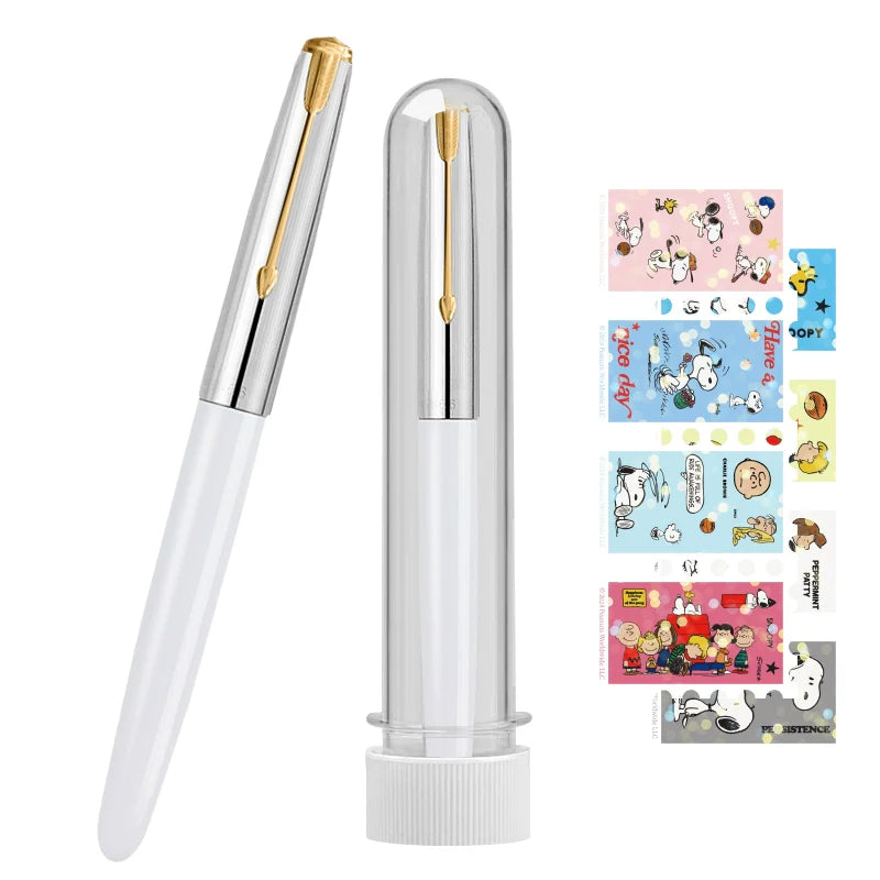 HERO 616Plus Fountain Pen 0.38mm Fine Nib Gradient Color with Stickers White