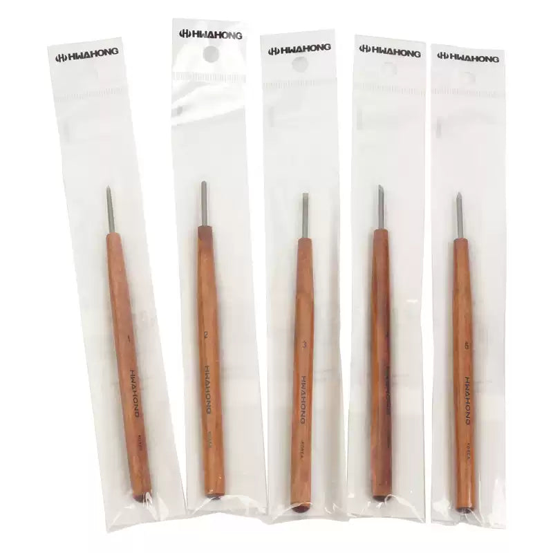 HWAHONG Copperplate Engraving Needle Tool for Soft Metal, 5 Tip Options