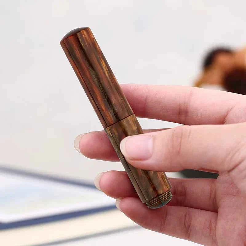 MAJOHN WANCAI Mini Pocket Resin Fountain Pen – 0.5mm Iridium Nib Sand Yellow