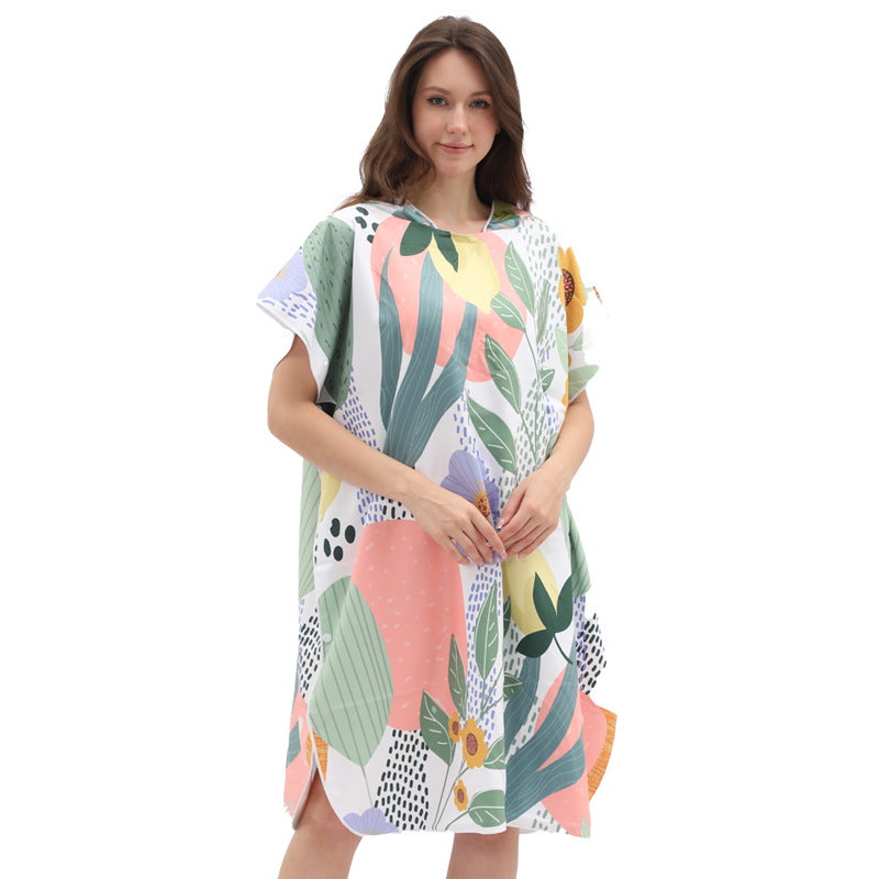 Women's Quick-Dry Wearable Beach Towel Poncho – 80 x 135cm