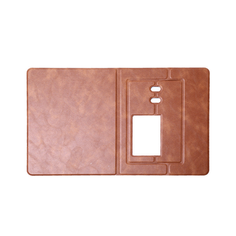 PU Leather Multifunctional Mouse Pad with Phone Stand & 2 Pen Slots