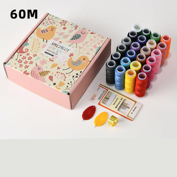 402 Colorful Polyester Hand Sewing Thread Set – 24 Colors, 60m Per Spool
