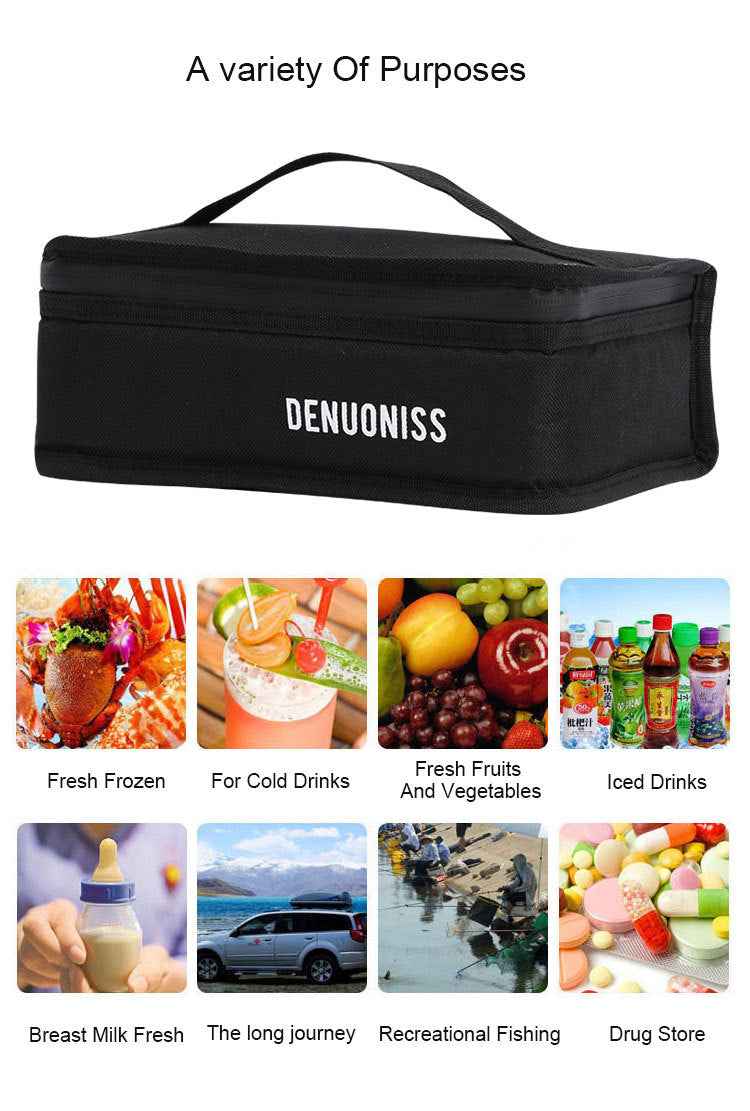 DENUONISS Small Insulated Lunch Box Portable Soft Bag