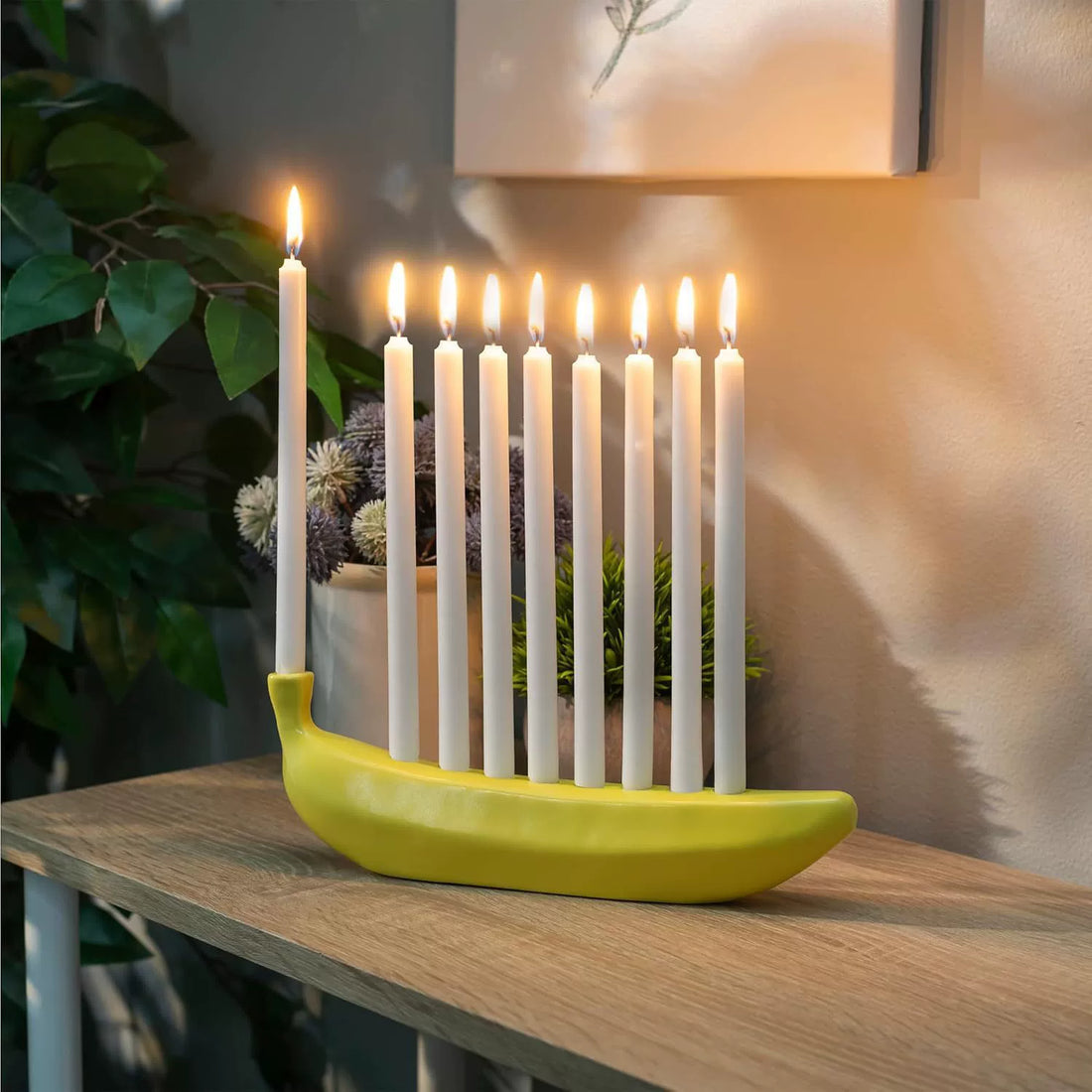 Banana Menorah for Hanukkah Chanukah Candle Holder