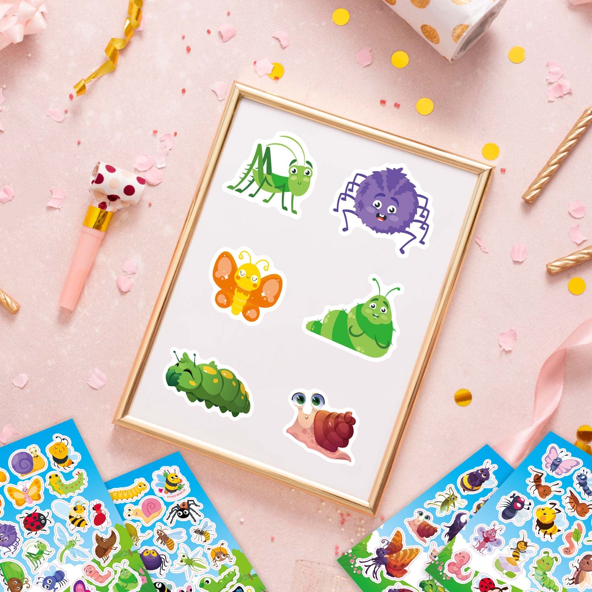 Make a Face Insect Bee Beetle DIY Stickers for Kids 24 Sheets