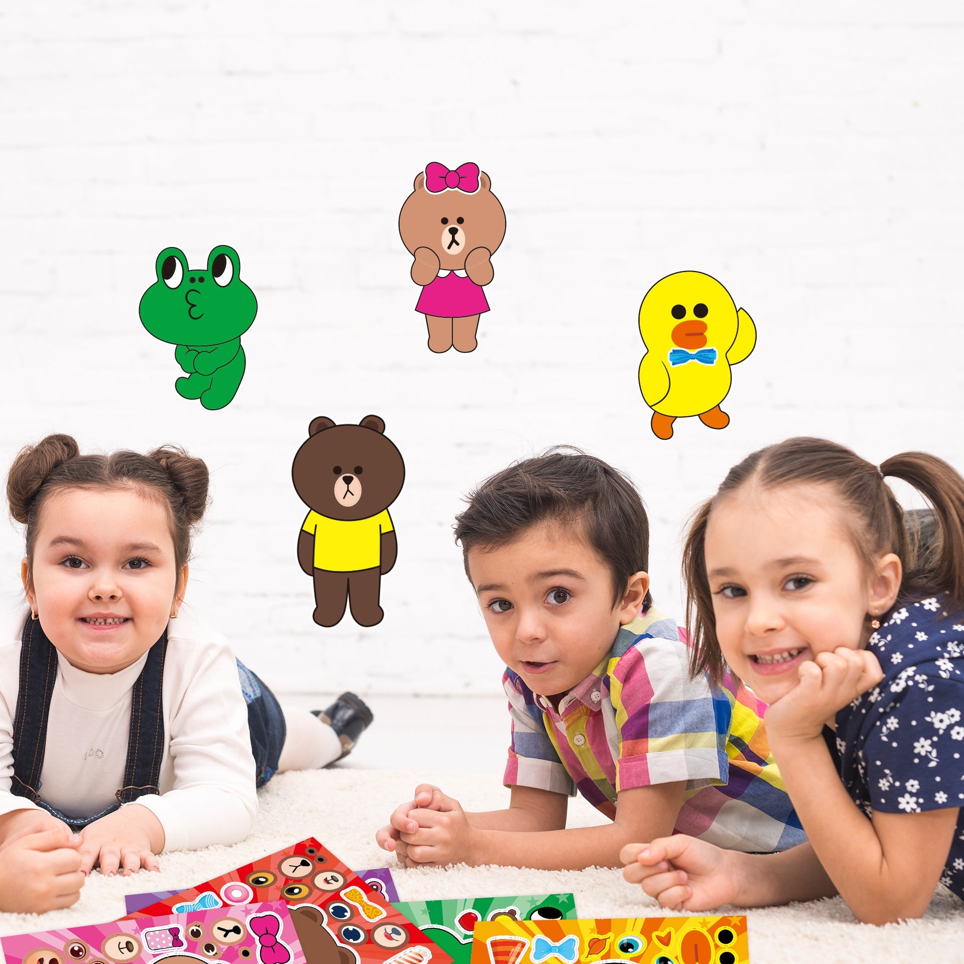Make a Face Duck Rabbit Bear Stickers for Kids 24 Sheets