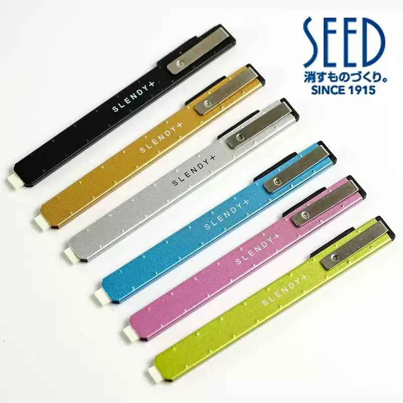 SEED Slendy+ Retractable Eraser with Thin Steel Holder