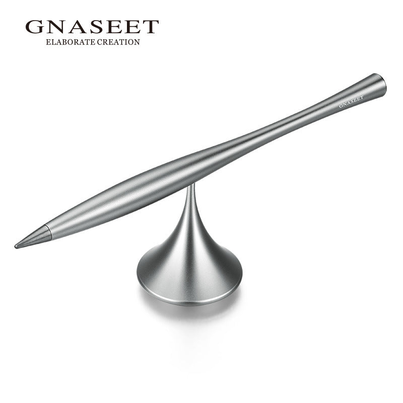 Inkless Eternal Metal Pen with Spinning Base Black