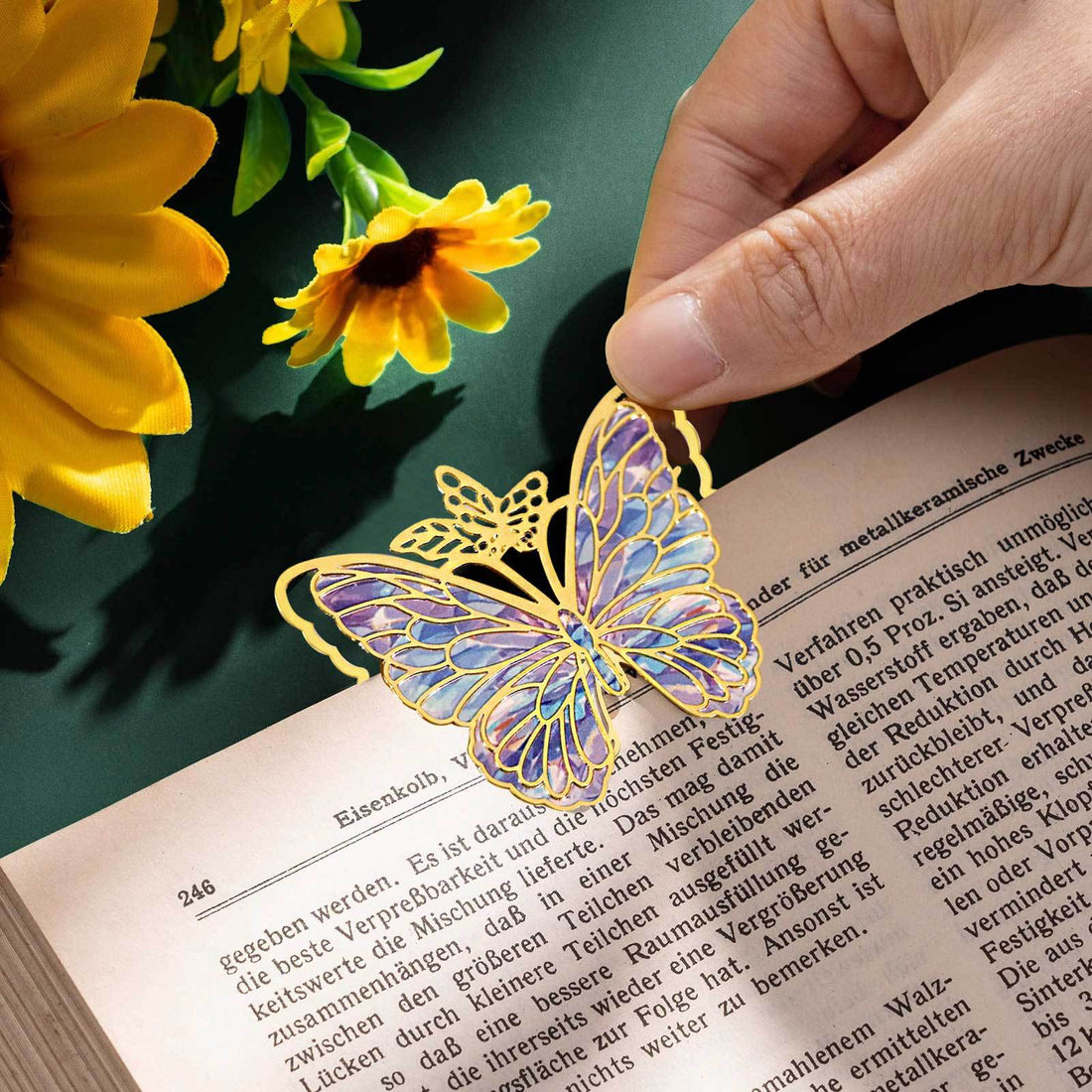 Vintage Van Gogh Oil Painting Butterfly Metal Bookmark Set – 4-Piece