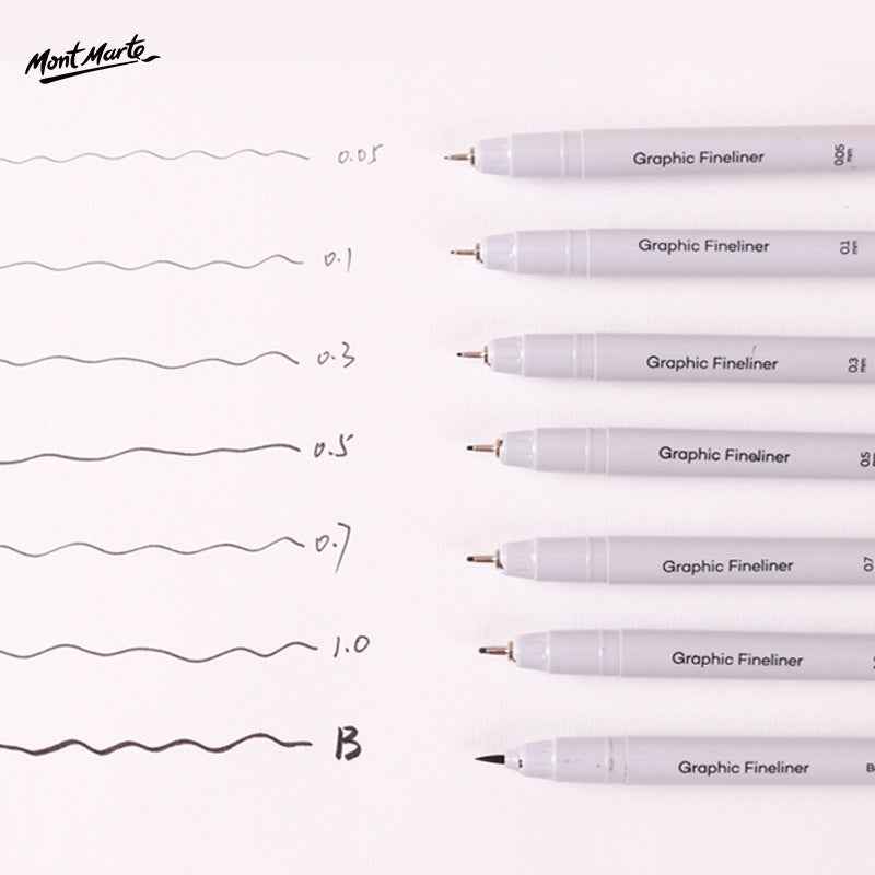 Mont Marte Premium Graphic Fineliners,7 Piece