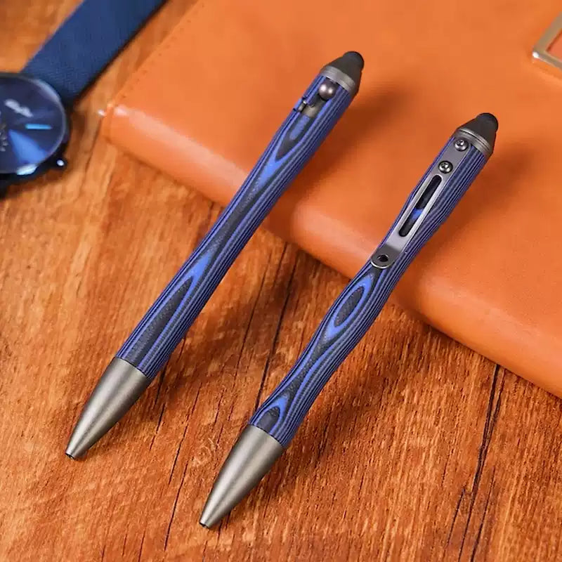 Blue Striped Aluminum EDC Tactical Stylus Pen