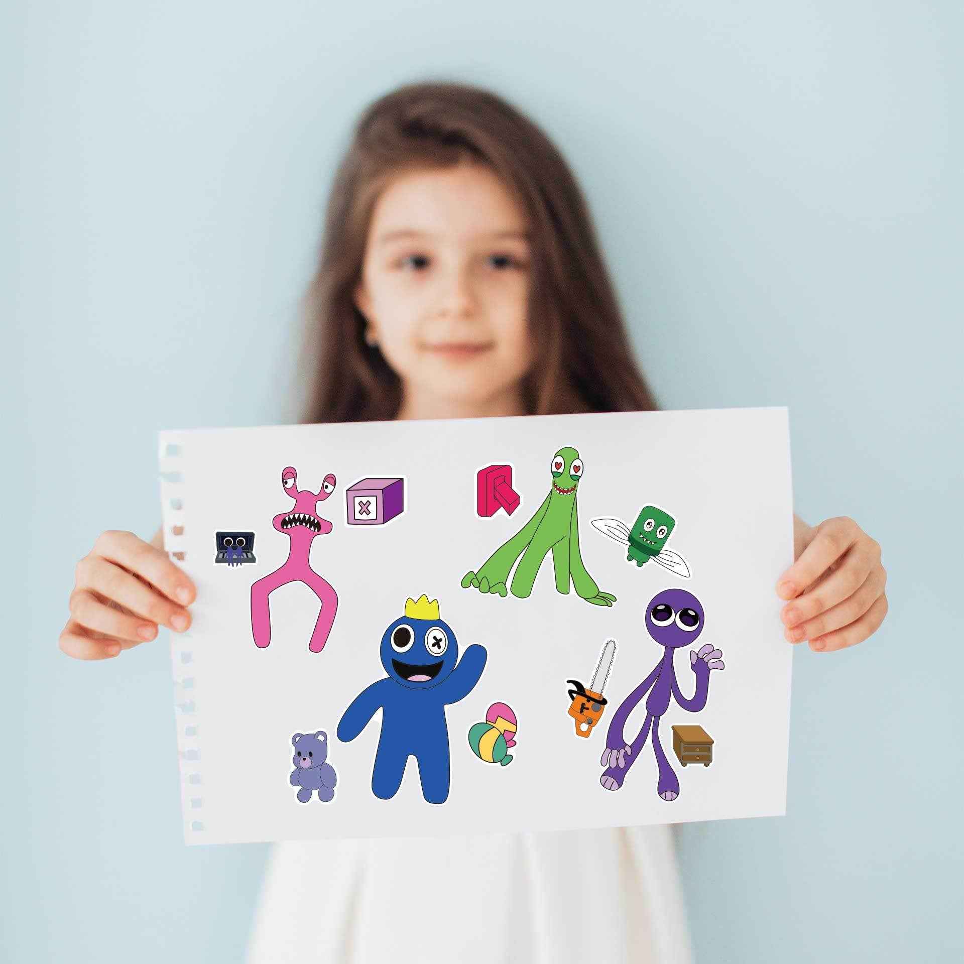 24 Sheets Rainbow Friends Make a Face DIY Stickers for Kids