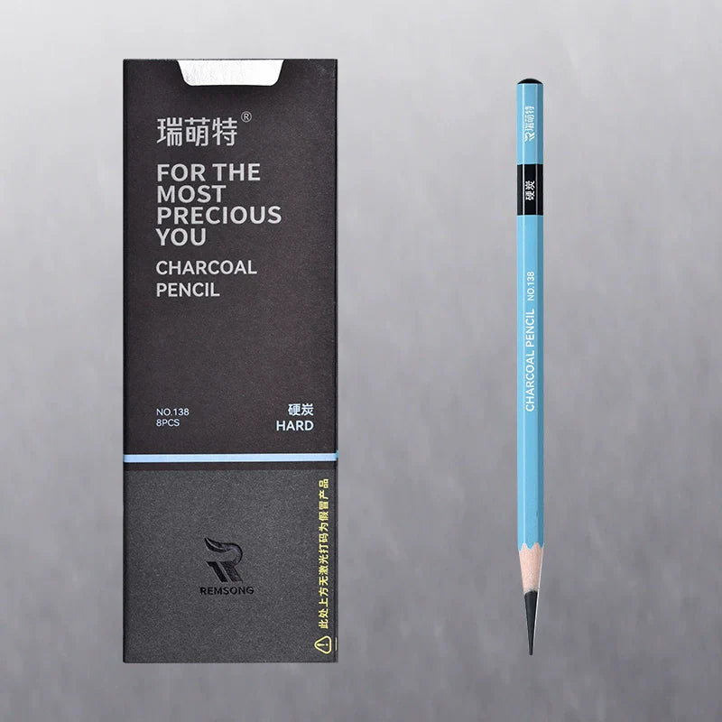 REMSONG Charcoal Pencils for Artists Drawing 8 Pieces Hard