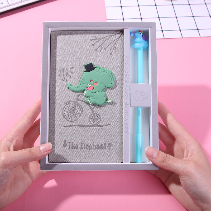 Cute Kids DIY Journal Notebook Gift Set with Pen Elephant