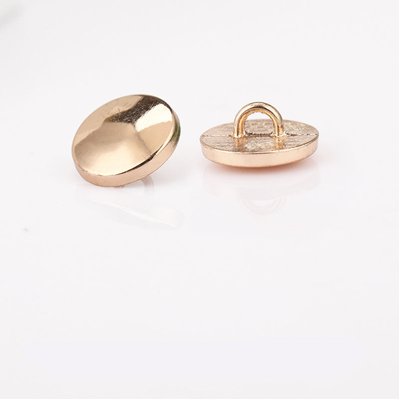 Curved metal shirt shank buttons, 12mm, gold—front/back