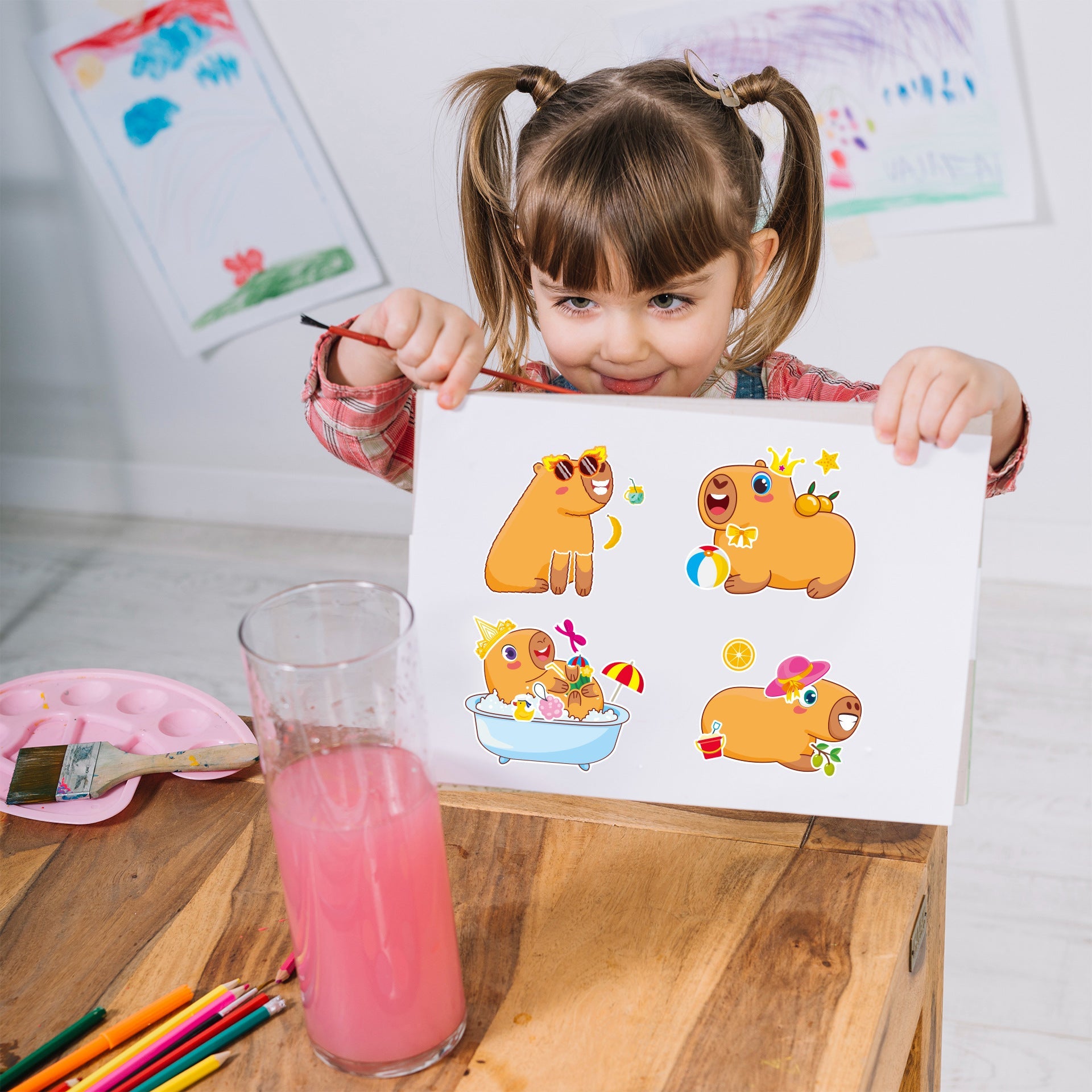 Make a Face Capybara Stickers for Kids 24 Sheets