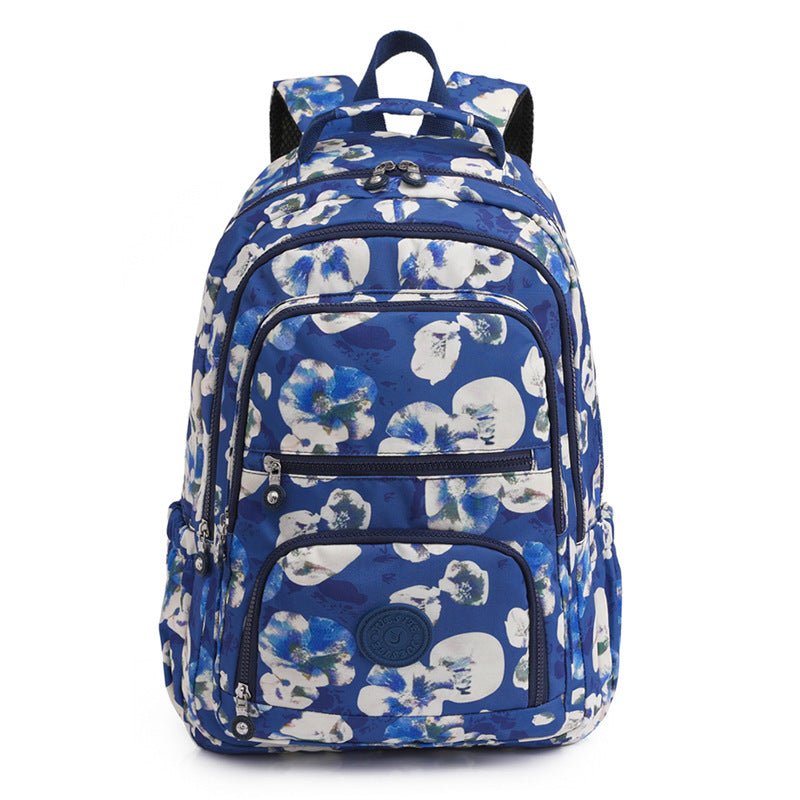 55L Lightweight Water-Resistant Backpack Outdoor Travel Bag Blue Cotton