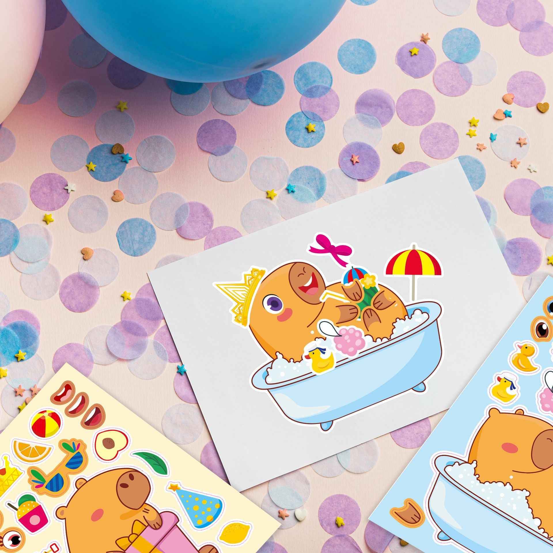 Make a Face Capybara Stickers for Kids 24 Sheets