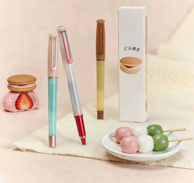 TANOOCI Wagashi Japanese Sweets Gel Pen | Magnetic Cap | 0.5mm Bullet Tip Black Ink | Includes 2 Refills