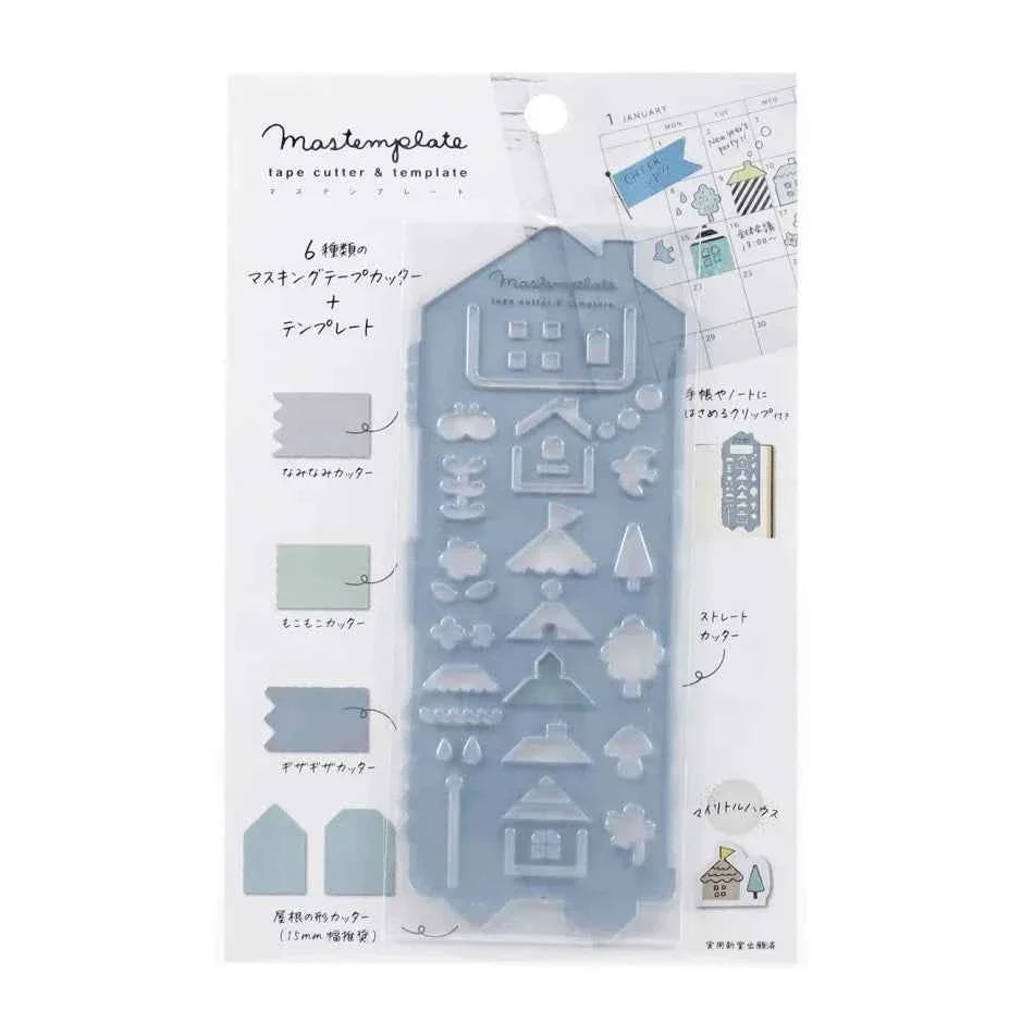 Kutsuwa Mastemplate Washi Tape Cutter &amp; Stencil House