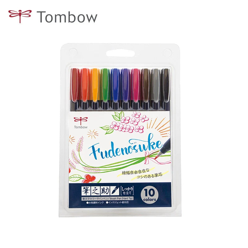 Tombow Fudenosuke Brush Color Pens 6/10 Color Set 6 Color