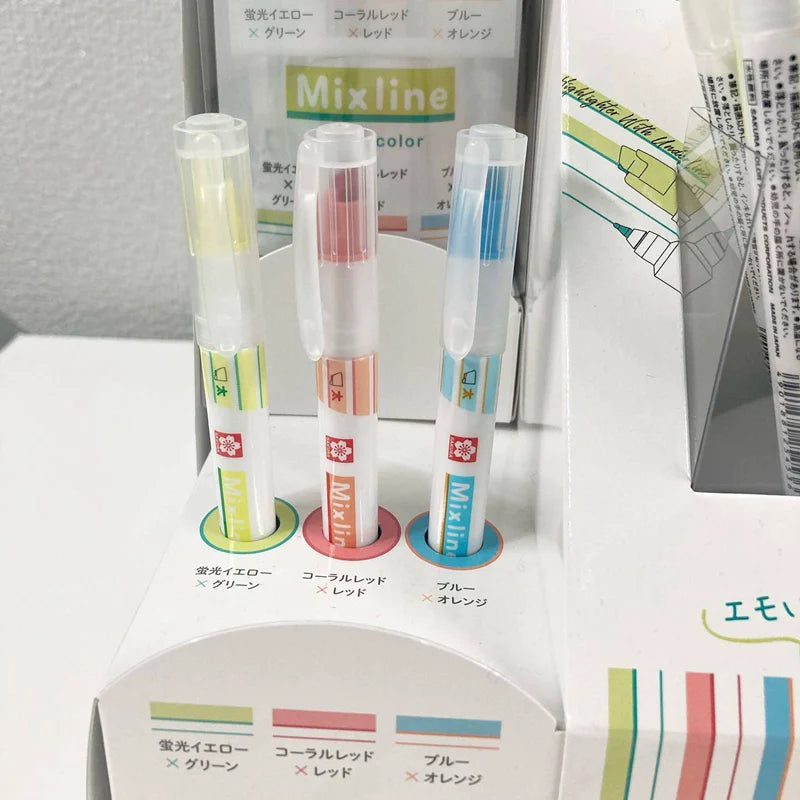 SAKURA Mixline Highlighter Marker Pens 3 Color Set Juicy Colors