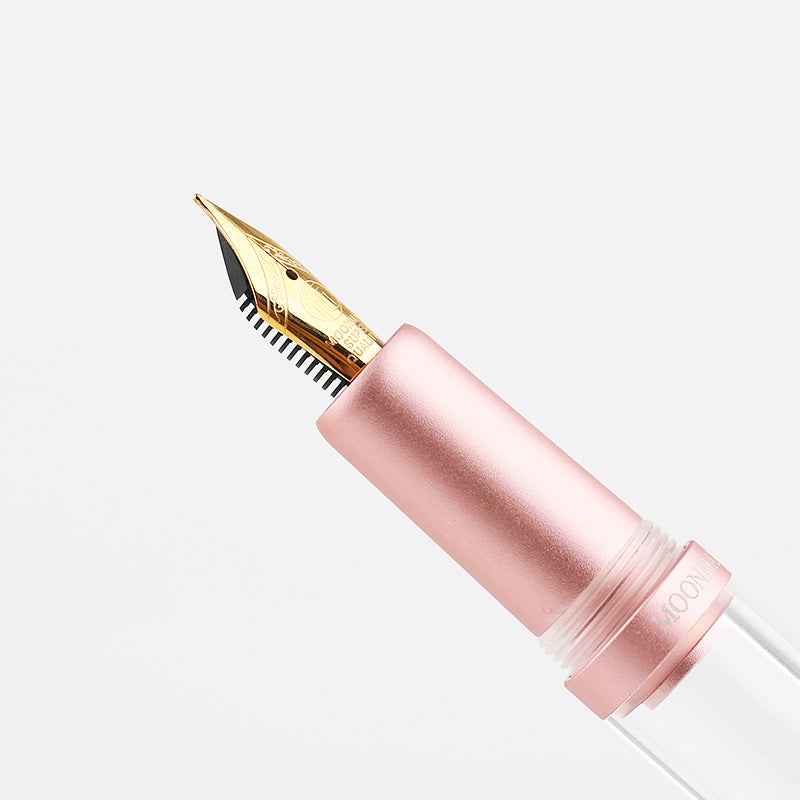 MAJOHN M2 Plus Metallic Transparent Eye Dropper Filling Fountain Pen Pink